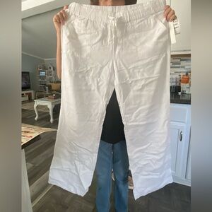 White linen pants (see through) beach vibes!